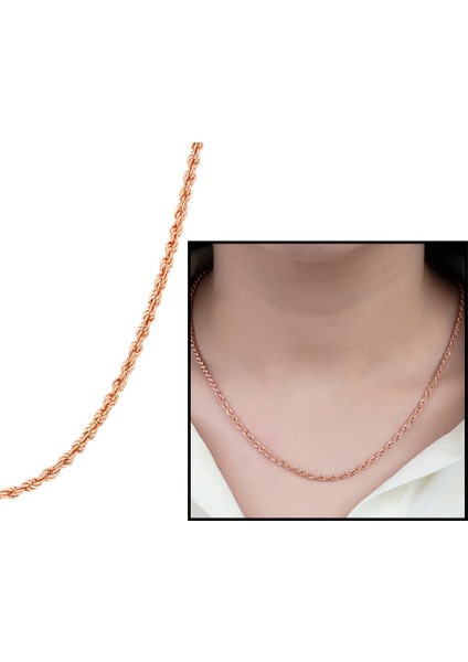 925 Ayar Gümüş Burma Halat Kadın Zincir Kolye modelleri