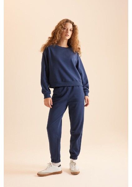 Regular Fit 2'li Takım Sweatshirt Beli Lastikli Jogger Eşofman Altı D8022AXNS fiyatları