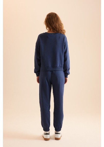 Regular Fit 2'li Takım Sweatshirt Beli Lastikli Jogger Eşofman Altı D8022AXNS indirimleri