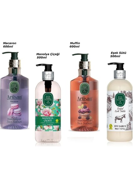 Özel Seri Sıvı SABUNLAR(MACARON600ML,MUFFIN600ML,MANOLYA500ML,EŞEKSÜTÜ5