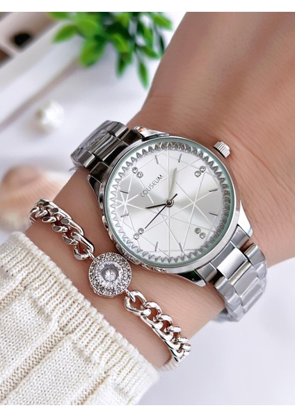 Özel Tasarım Vintage Seri Kadın Kol Saati+ Bileklik Hediyeli CL8337.M3