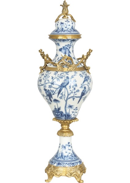 Mavi Kuslu Porselen Kup 48 cm