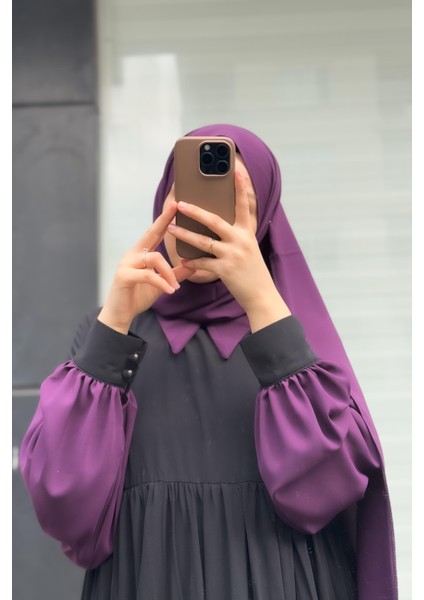 Hijabi Elbise- Siyah / Mürdüm fırsatları