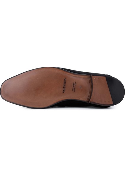 Valentıno Erkek Deri Siyah Süet Loafer Ayakkabı 667 20171 Erk Ayk Y23 Black Suede