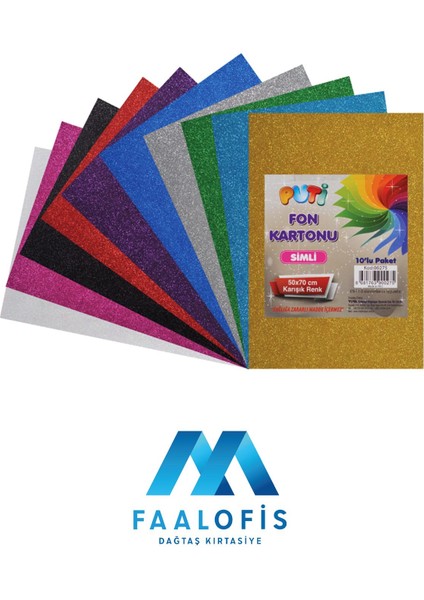Fon Kartonu Simli 50X70 25 Li Karışık
