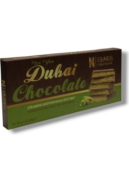 Çıtır Kadayıflı Antep Fıstık Dolgulu Sütlü Tablet 185 gr