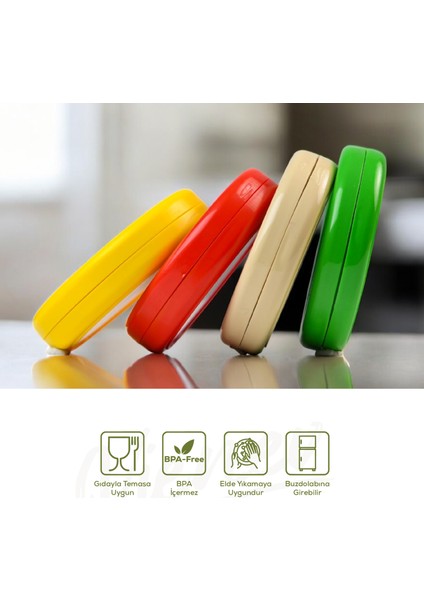 3lü Buzdolabı Için Yarım Meyve ve Sebze Koruma Kabı - Limon, Soğan, Domates Saklama Kutusu Yeşil modelleri