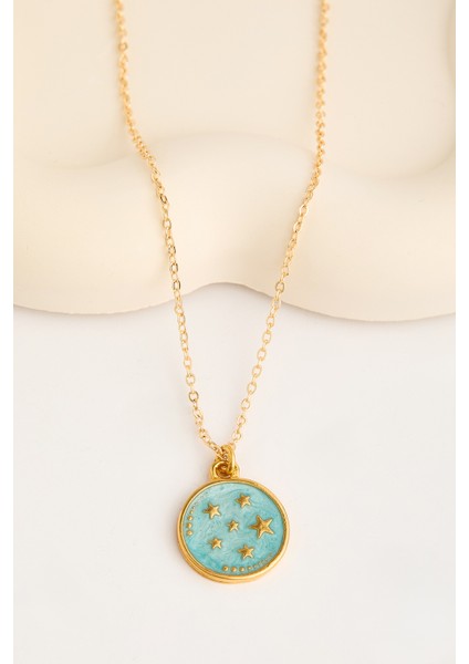 Gökyüzü Model Gold Kolye