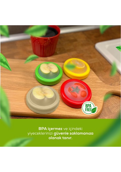 3lü Buzdolabı Için Yarım Meyve ve Sebze Koruma Kabı - Limon, Soğan, Domates Saklama Kutusu Kırmızı