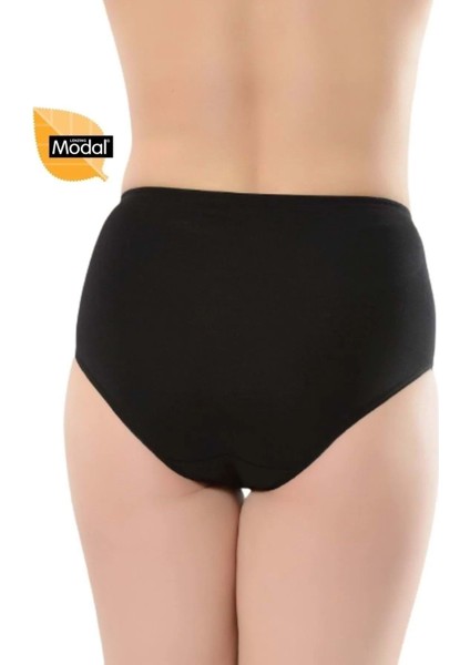 4 Adet 069 Kadın Yüksek Bel Modal Külot Beyaz 2