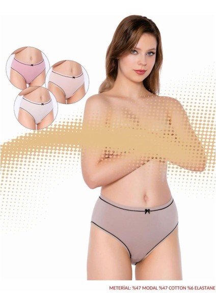 Yeni Kadın Yüksek Bel Modal Pamuk Bato Külot 4 Lü Paket