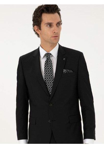 Erkek Siyah Slim Fit Takım Elbise 50299348-VR046 modelleri