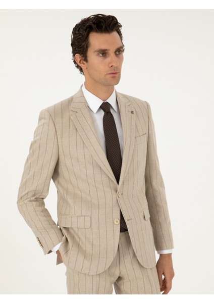 Erkek Bej Slim Fit Takım Elbise 50291127-VR011 modelleri