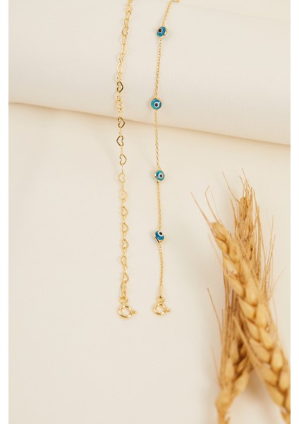 925 Ayar Gümüş Nazar - Bağlantılı Kapler Ikili Bileklik Set fırsatları