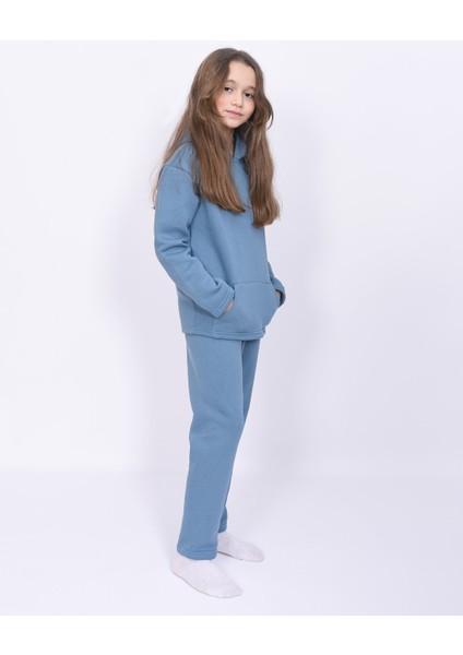 Şardonlu Kalın Üçiplik Unisex Çocuk Eşofman Takımı modelleri