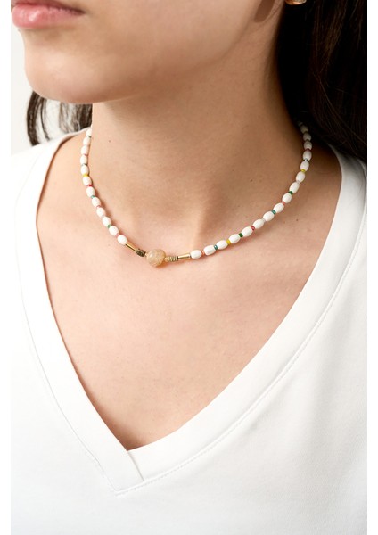 Kadın Renkli Taşlı Kolye