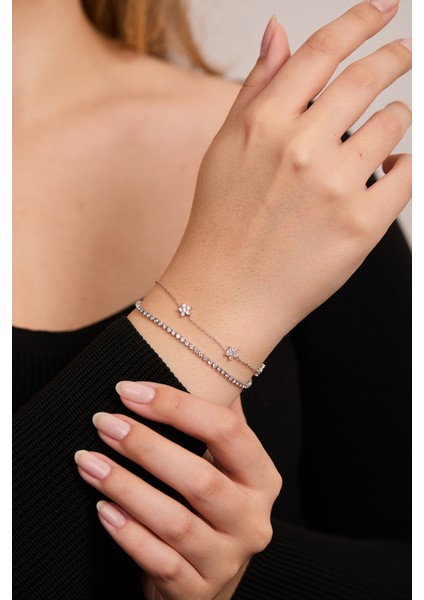 925 Ayar Gümüş Su Yolu - Lotus Çiçek Ikili Bileklik Set fiyatları