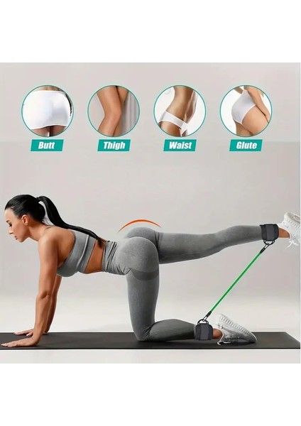 6 Parça Popo Baldır Kalça Egzersiz Seti Bacak Direnç Lastiği Pilates Yoga Destekleyici