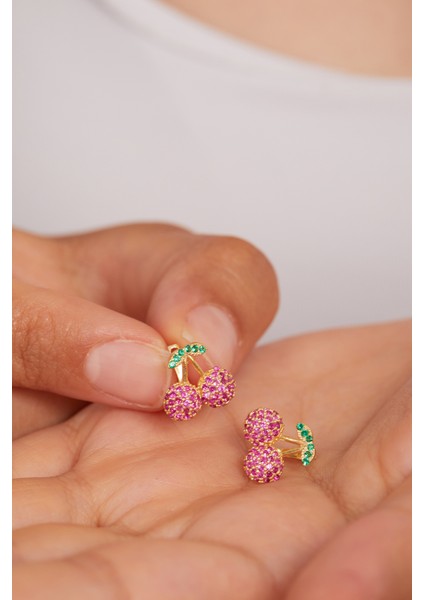 925 Ayar Gümüş Kiraz Model Küpe fiyatları