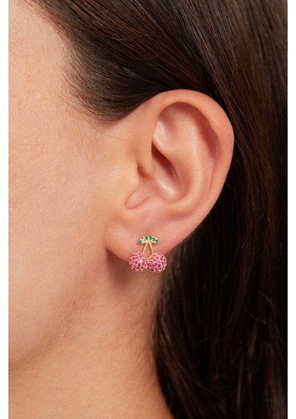 925 Ayar Gümüş Kiraz Model Küpe modelleri