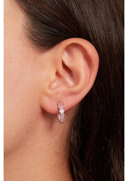 925 Ayar Gümüş Pembe Kalpli Prenses Küpesi fiyatları