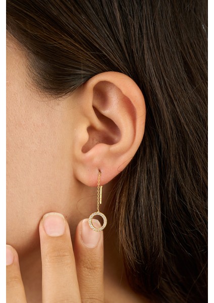 925 Ayar Gümüş Zirkon Taşlı Halka Küpe fiyatları