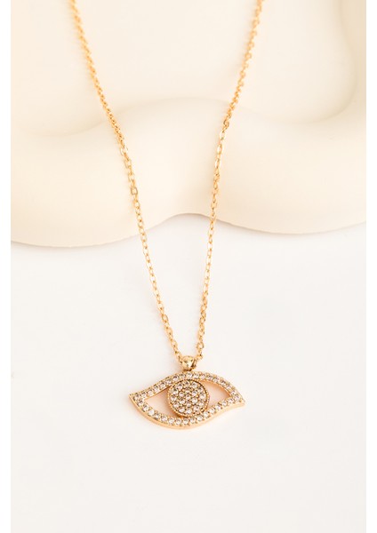 Göz Model Gold Kolye