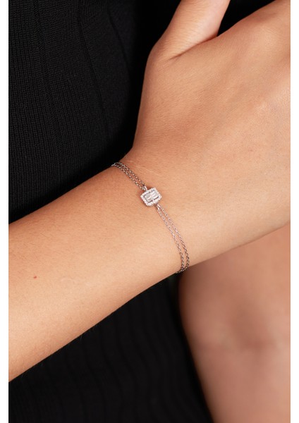 925 Ayar Gümüş Baget Taşlı Zarif Bileklik fiyatları