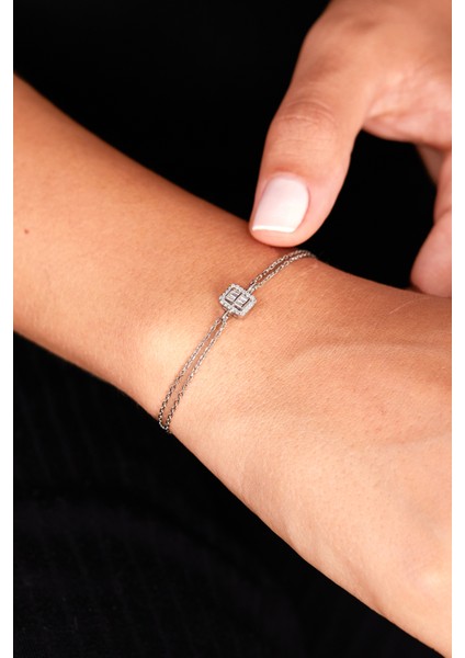 925 Ayar Gümüş Baget Taşlı Zarif Bileklik modelleri