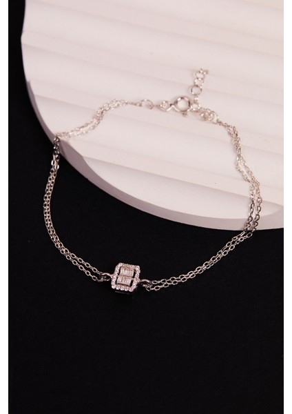 925 Ayar Gümüş Baget Taşlı Zarif Bileklik fırsatları