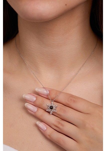 925 Ayar Gümüş 100 Dilde Seni Seviyorum Yazılı Kar Tanesi Kolye fiyatları