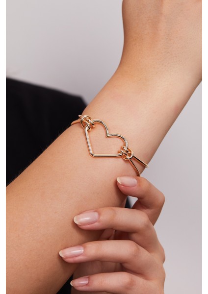Kadın Gold Kalp Model Ayarlanabilir Bileklik fiyatları
