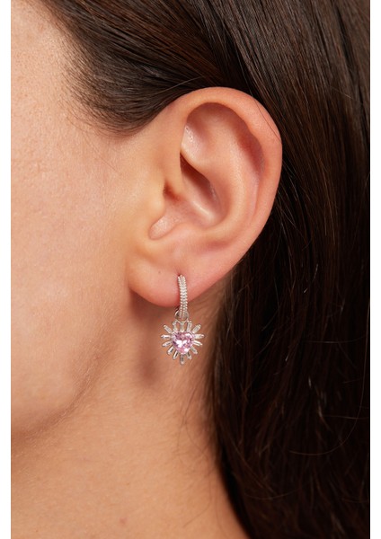 925 Ayar Gümüş Baget Taşlı Kalp Küpe fiyatları