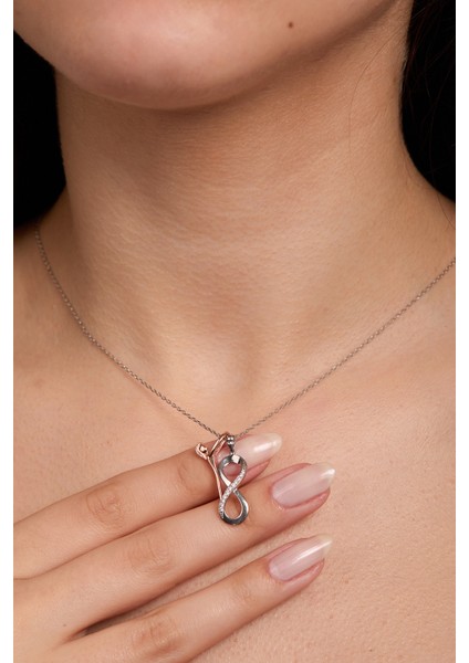 925 Ayar Gümüş Sarılan Çift Kolyesi modelleri