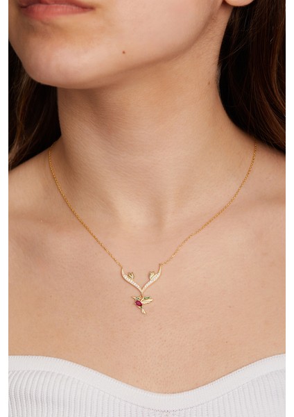 925 Ayar Gümüş Ruby Kuşu Kolye fiyatları