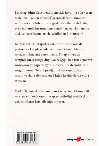 Yolda Öğrenmek / Psikanaliz ve Psikoterapi Üzerine Düşünceler - Patrick Casement