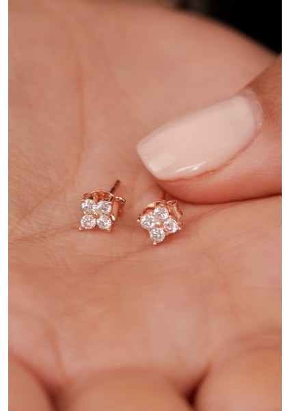 925 Ayar Gümüş Minimal Rose Kaplama Küpe fiyatları