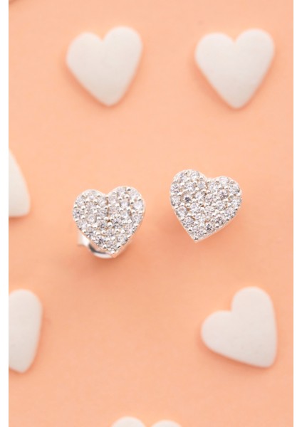 Kalp Model 925 Ayar Gümüş Çocuk Küpesi