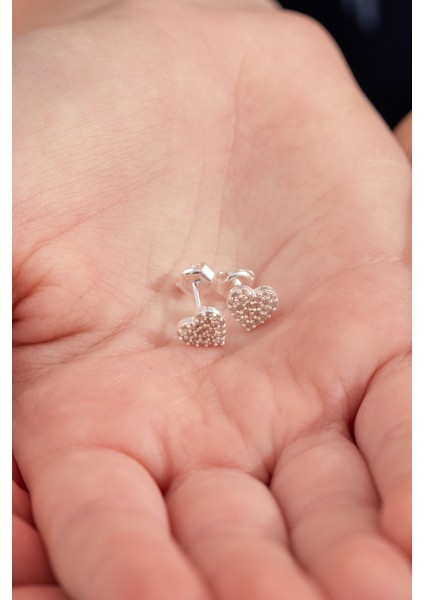 Kalp Model 925 Ayar Gümüş Çocuk Küpesi fiyatları