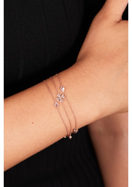 Kadın 925 Ayar Gümüş Yonca Model Bileklik fırsatları