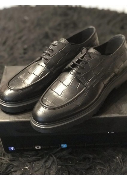 Siyah Deri Bağcıklı Erkek Günlük Ayakkabı fiyatları