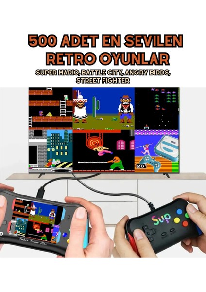Retro Atari Oyun Konsolu - 500 Dahili Oyun, Çift Kollu, Tv Bağlantılı fiyatları
