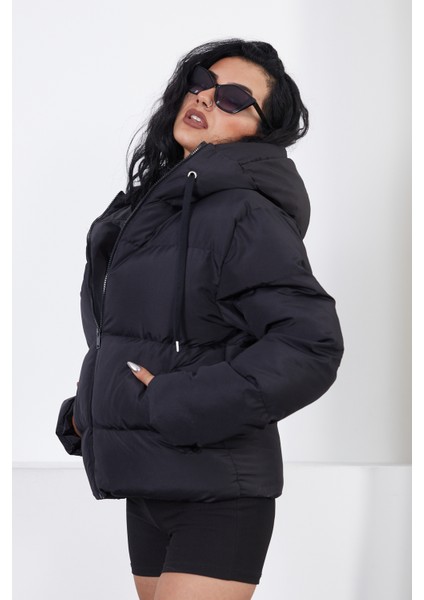 Yakası Bağcıklı Puffer Şişme Mont fırsatları