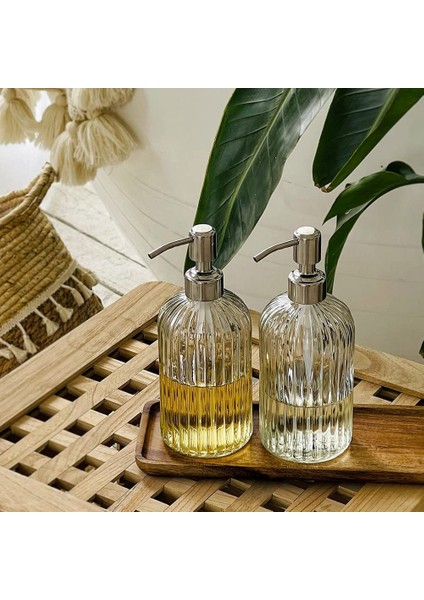 Mutfak ve Banyo Için Paslanmaya Dayanıklı Paslanmaz Çelik Pompalı Doldurulabilir El Sabunu Dispenseri ile 18 Oz Cam Sabunluk. (Yurt Dışından) fiyatları