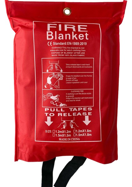 Cam Elyafı Fiberglass Yangın Battaniyesi Fire Blanket Cepli Model