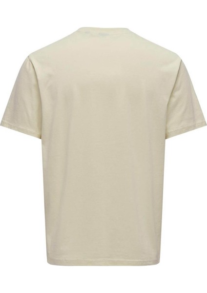 Onslevı Lıfe Reg Text Bej Erkek T-Shirt 22028147
