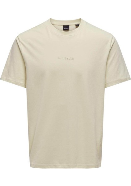 Onslevı Lıfe Reg Text Bej Erkek T-Shirt 22028147