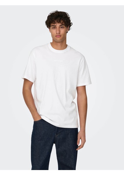 Onslevı Lıfe Reg Text Beyaz Erkek T-Shirt 22028147