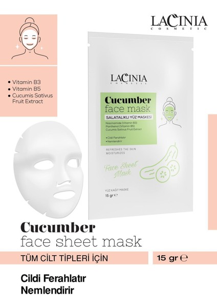 Kağıt Yüz Maskesi (Salatalık) 15gx5adet