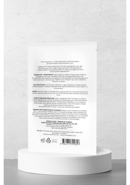 Kağıt Yüz Maskesi Nem Bombası Cilt Elastikiyetini Artırıcı 15gx5 Besleyici Etki modelleri